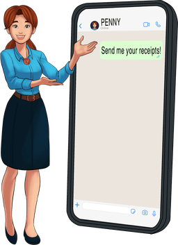 Penny managing your books via messaging